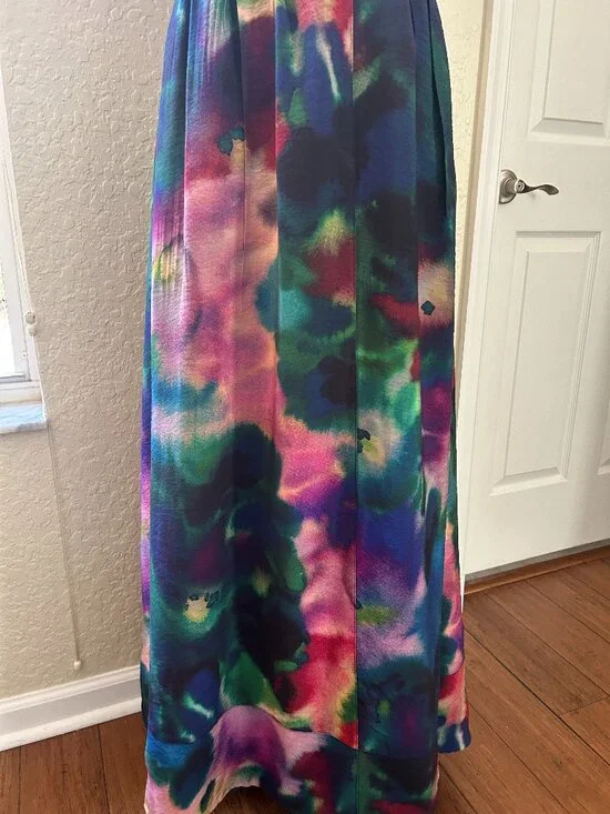 Anthropologie A-Line Watercolor Maxi Dress - Picture 7 of 10